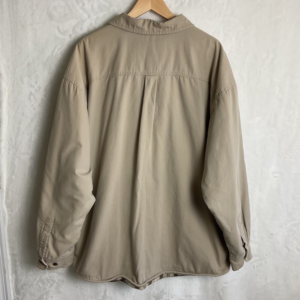Levi Strauss Flannel Lined Long Sleeve Button up Beige Mens XXL - Picture 7 of 10
